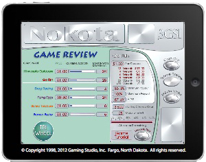 Screen for reviewing Nokota Gaming System games.