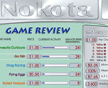Nokota electronic pull tab game selection menu with statistics on each game